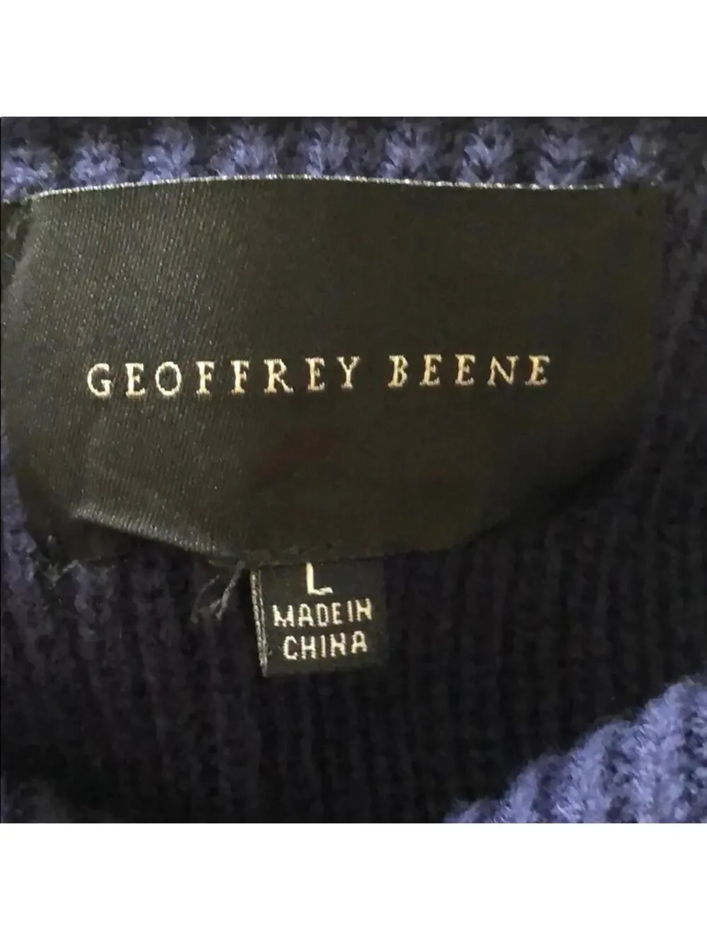 Geoffrey Beene | Men's Navy Blue Long Sleeve Sweater | Size Large | NWOT | 0086